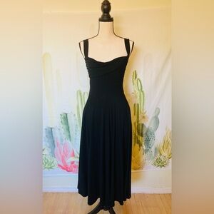 Reformation Black Midi Dress